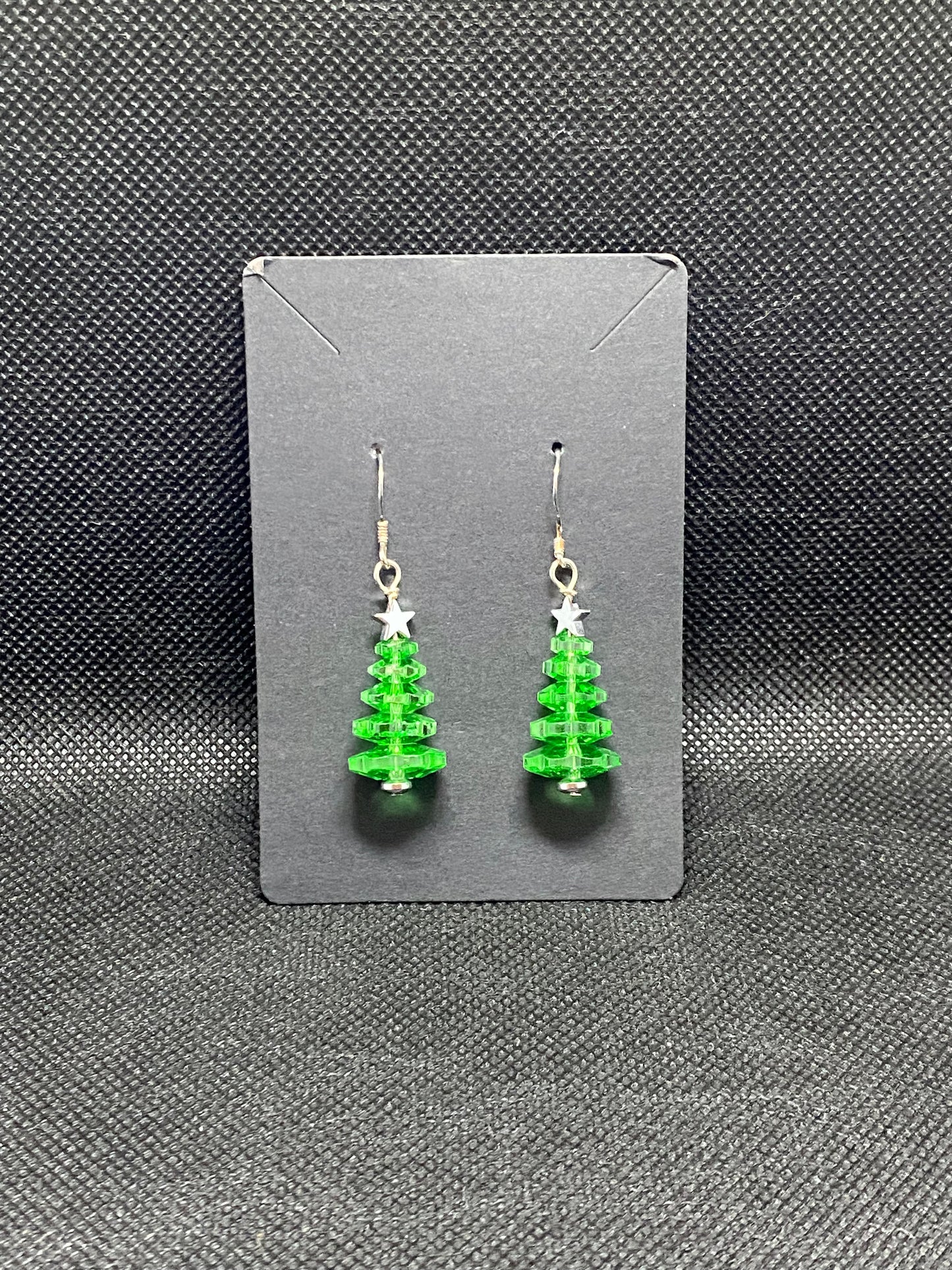 Stacked Crystal Christas Tree Earrings