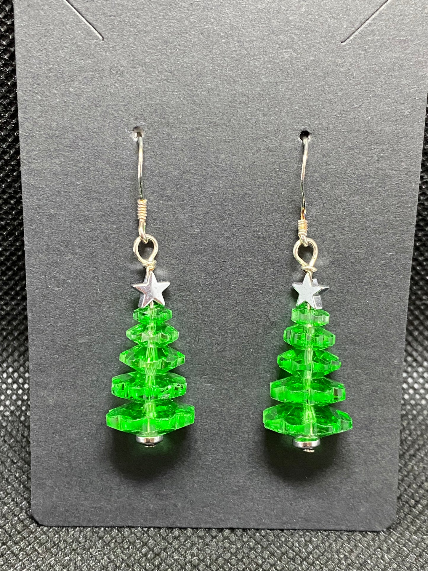 Stacked Crystal Christas Tree Earrings