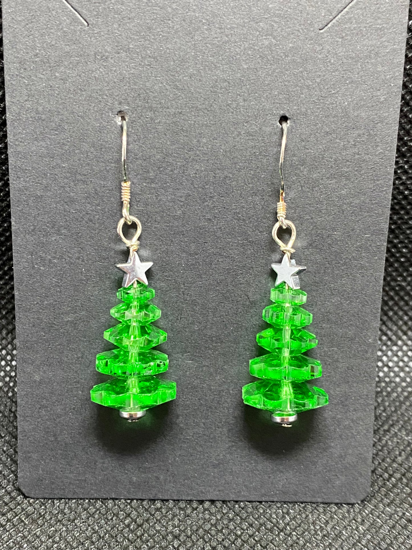 Stacked Crystal Christas Tree Earrings