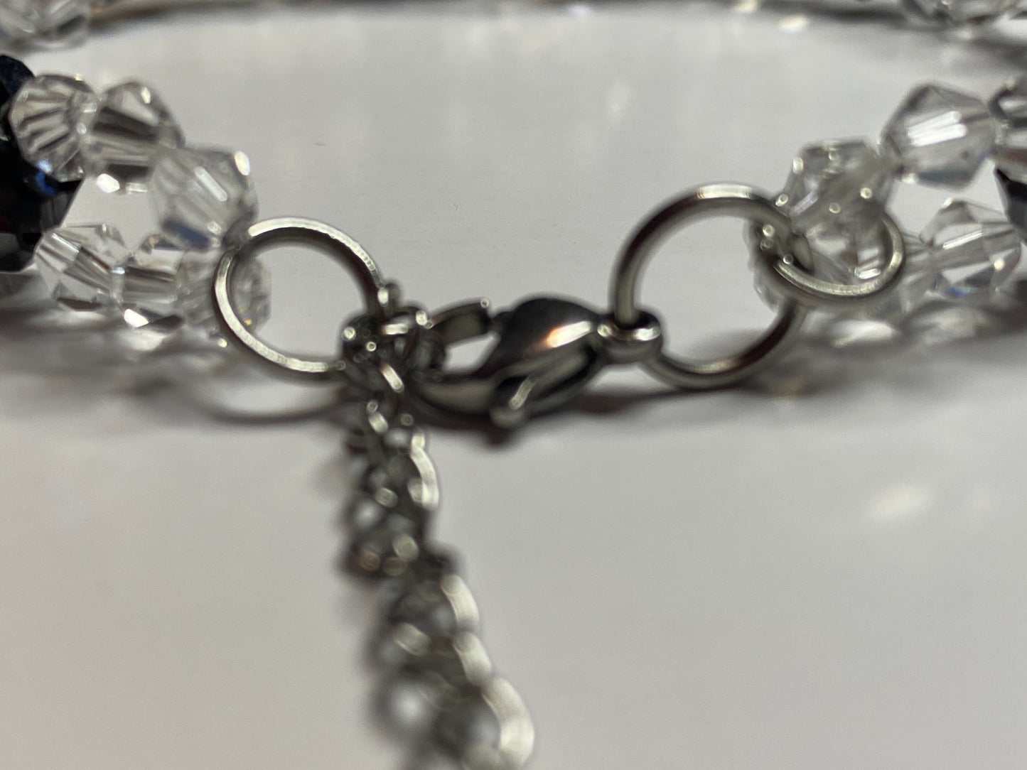 Sparkling Clear Crystal and Black Crystal Bracelet