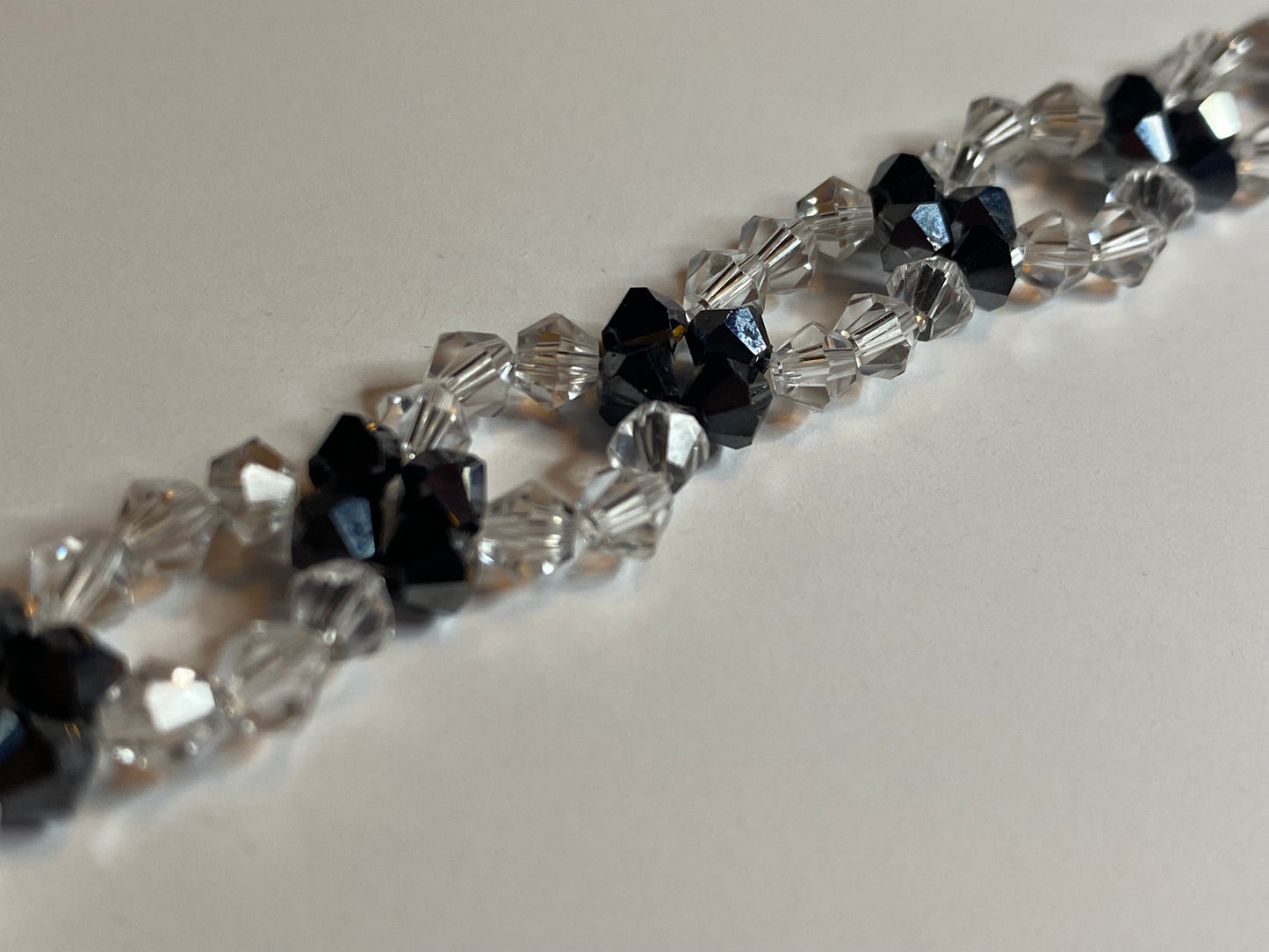 Sparkling Clear Crystal and Black Crystal Bracelet