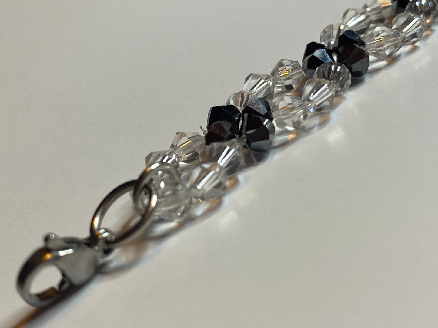 Sparkling Clear Crystal and Black Crystal Bracelet
