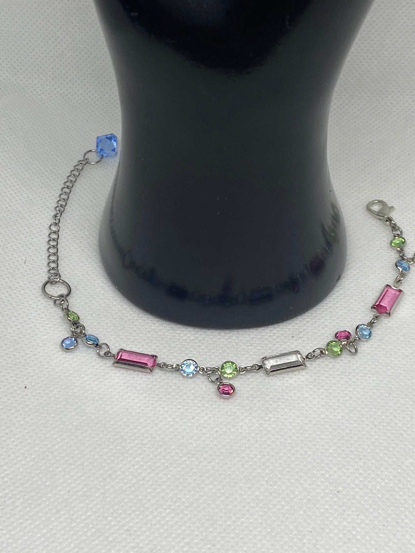 Always and Forever in love with this Handmade Pastel Swarovski Crystal Link Bracelet and Heart Earrings set!