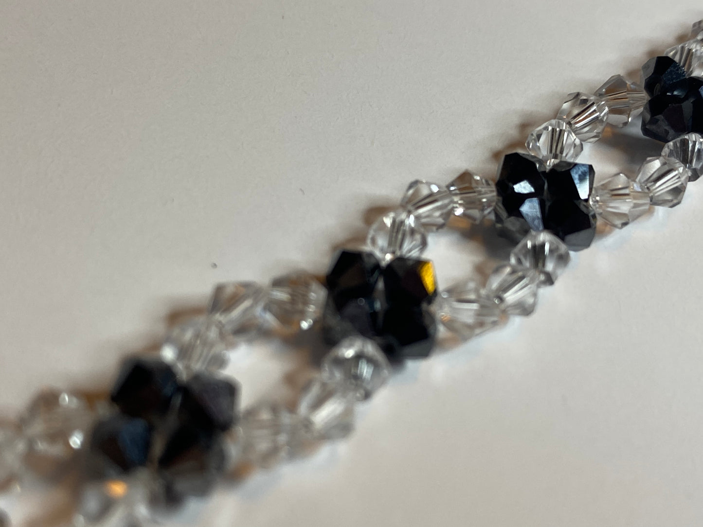 Sparkling Clear Crystal and Black Crystal Bracelet