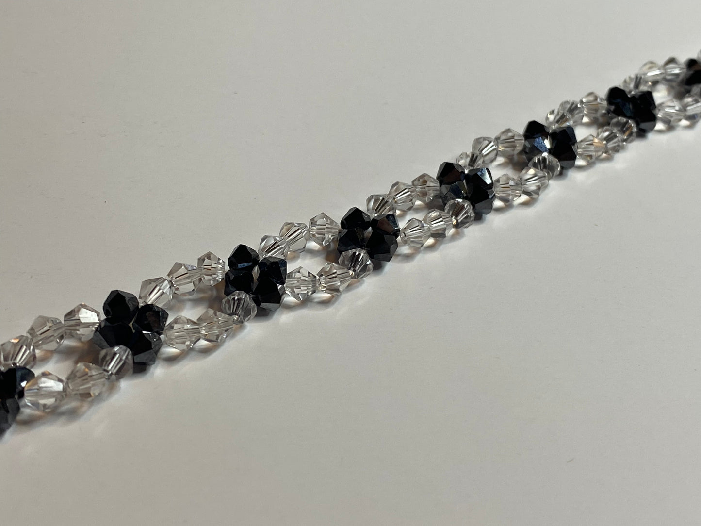 Sparkling Clear Crystal and Black Crystal Bracelet