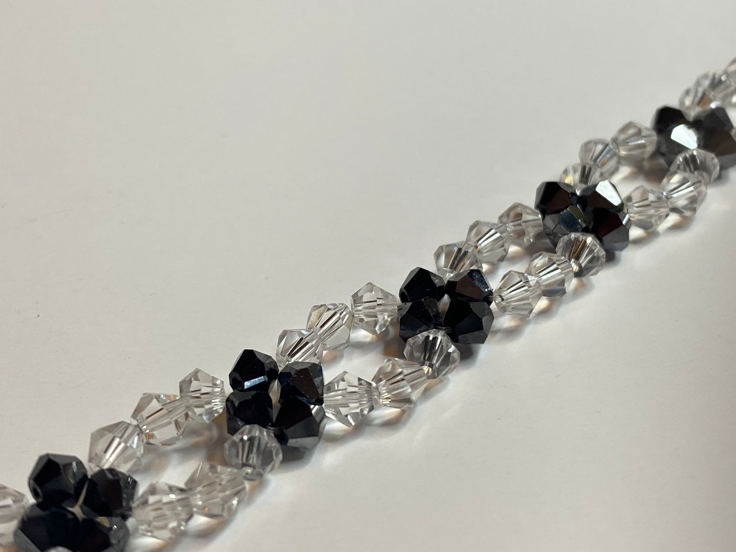 Sparkling Clear Crystal and Black Crystal Bracelet