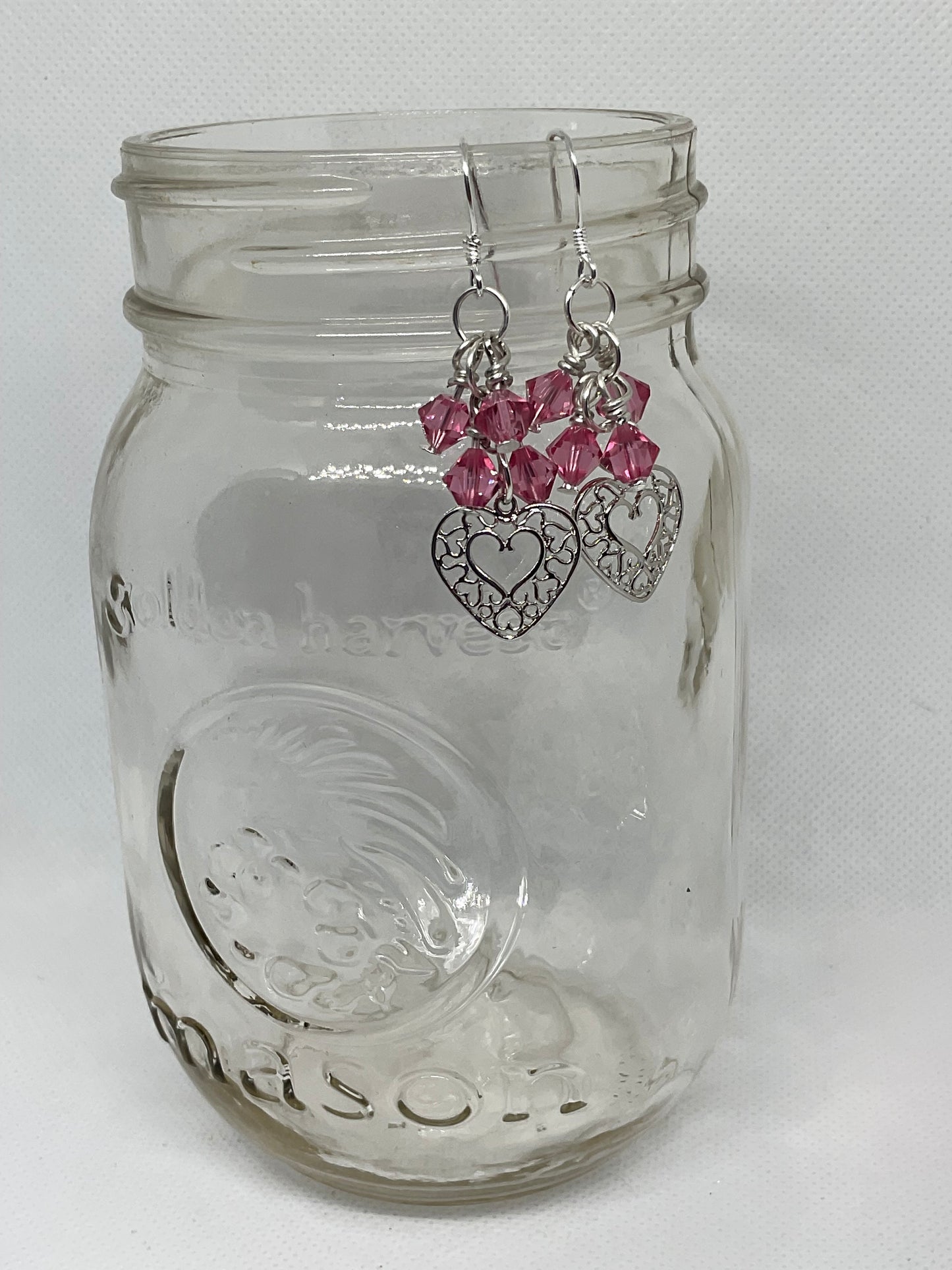 Say I love you with Swarovski Crystal and Platinum Plated Open Heart Sterling Silver Earrings this Valentines Day!