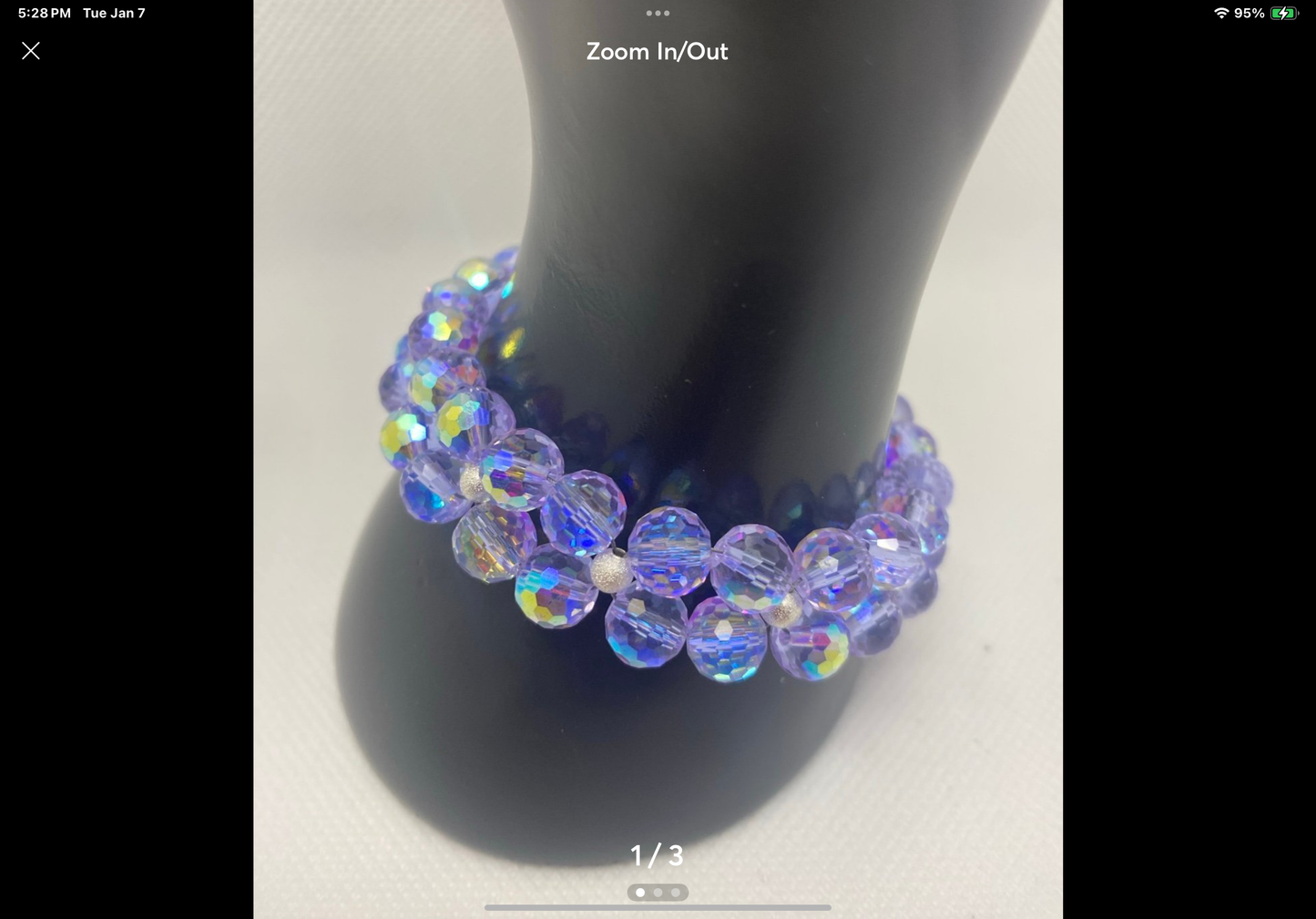 Alexandrite Glamorous double strand crystal bracelet