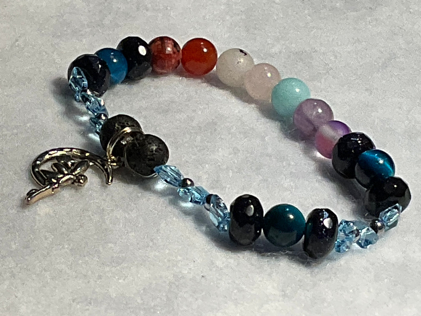 Fairy & Lt Blue Sapphire chakra bracelet