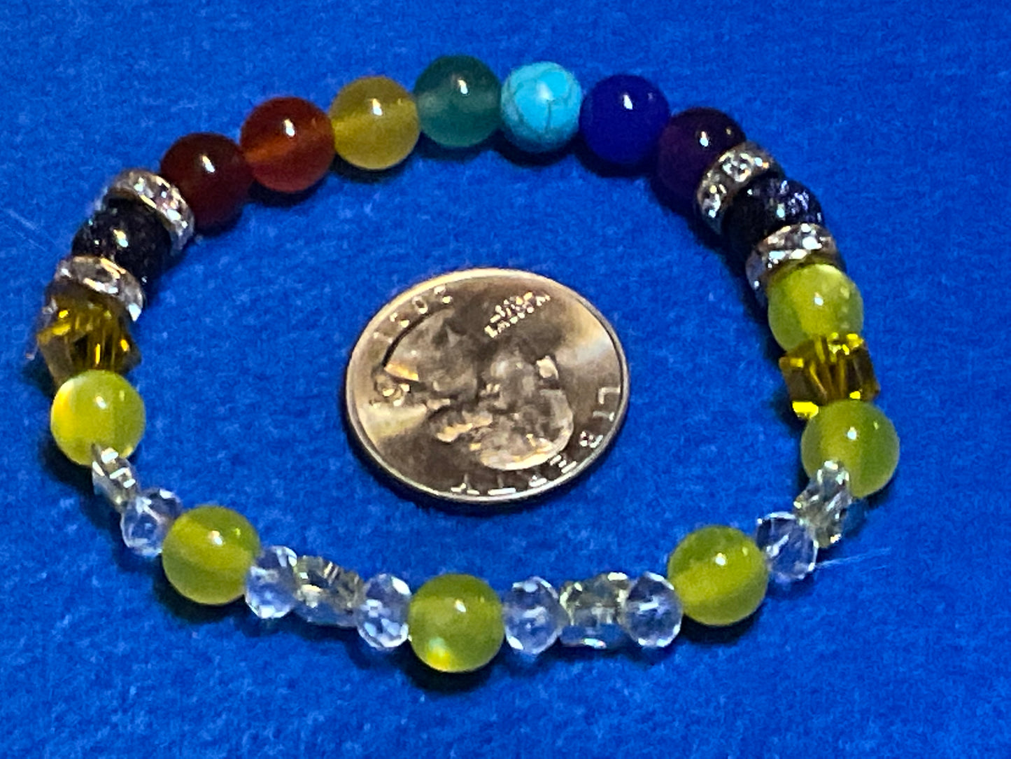Yellow Crystal butterflies & Chakra stones