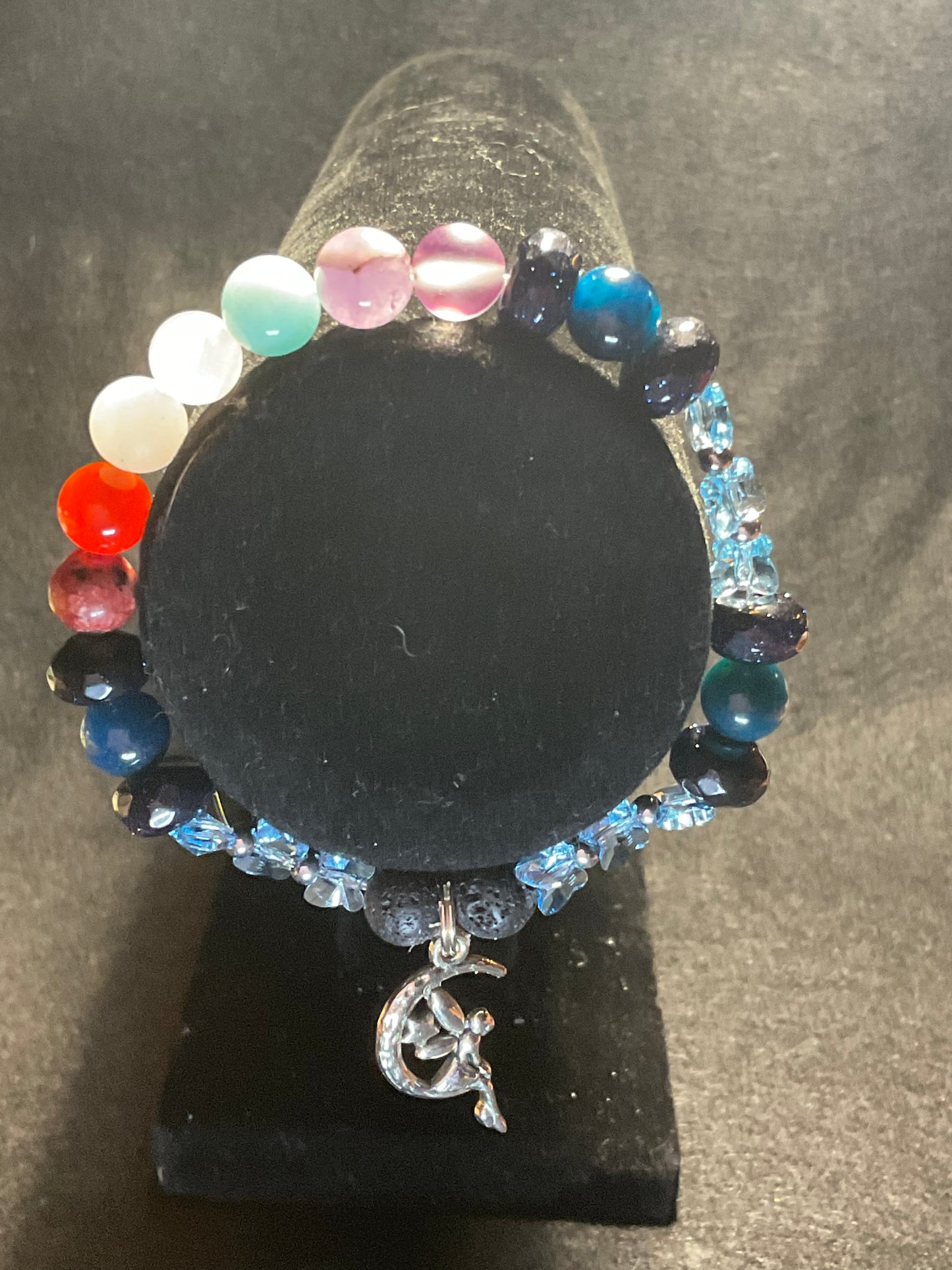 Fairy & Lt Blue Sapphire chakra bracelet
