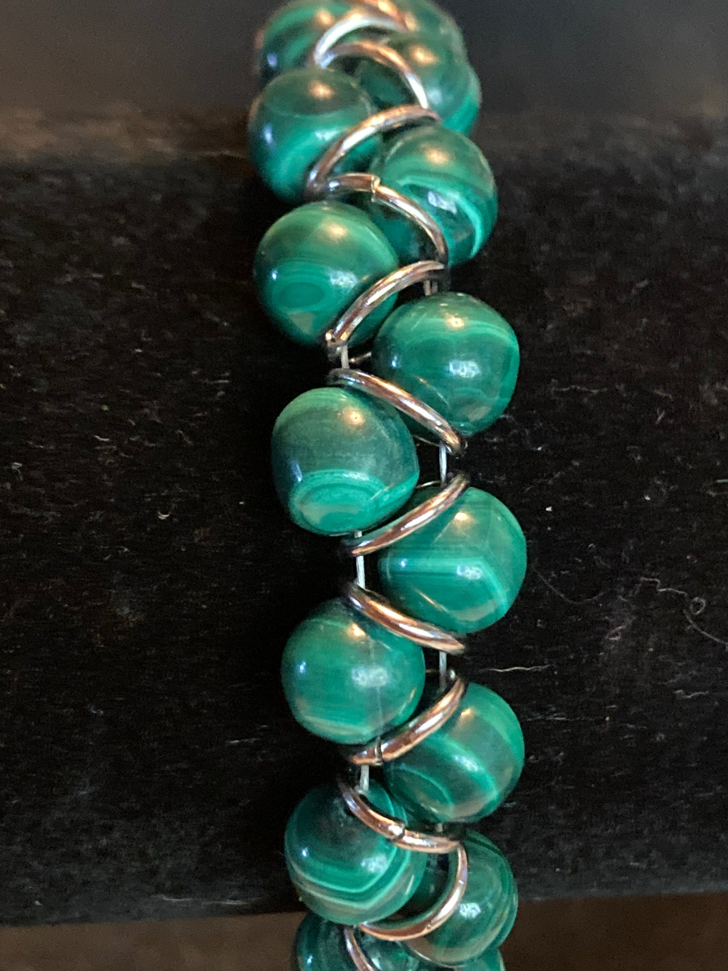 Gorgeous Green Malachite Gemstone Goddess Bracelet.