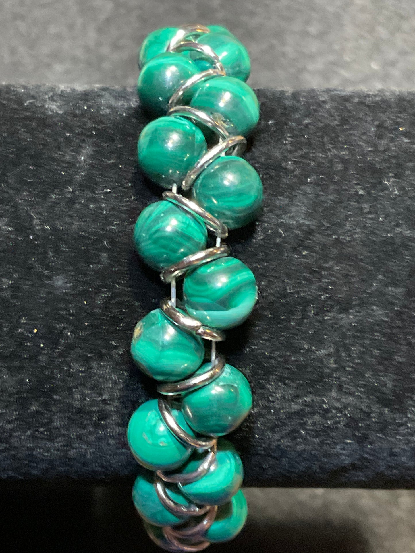 Gorgeous Green Malachite Gemstone Goddess Bracelet.