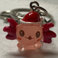 Axolotl with Santa hat Key Chain