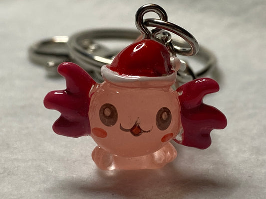 Axolotl with Santa hat Key Chain