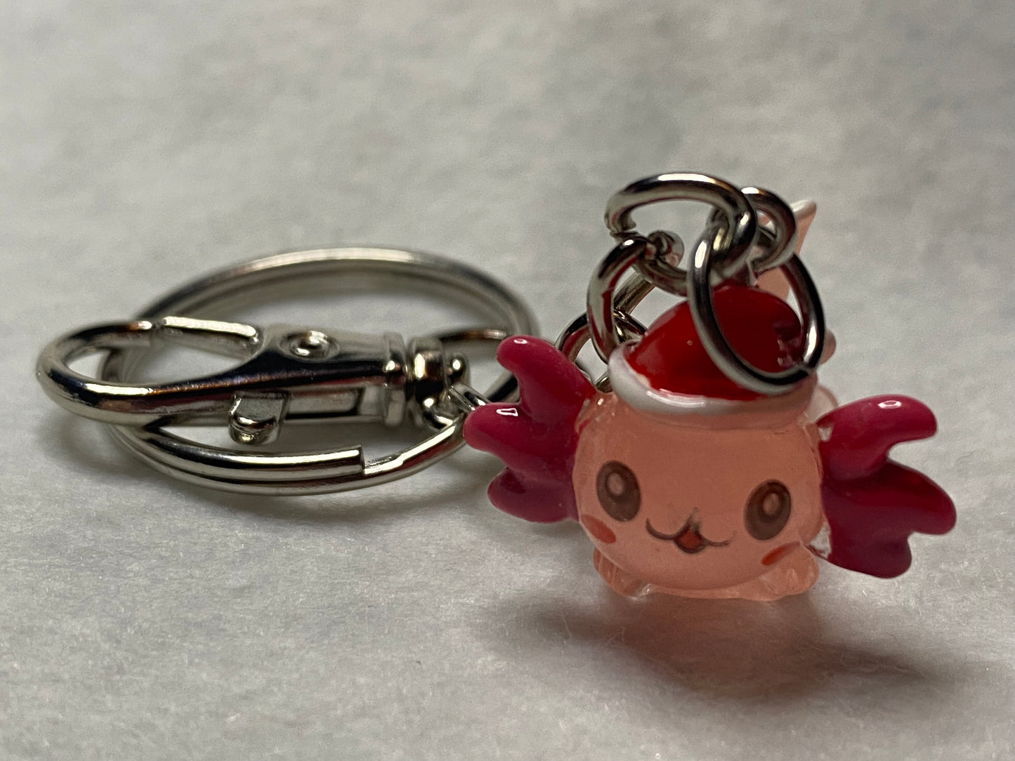 Axolotl with Santa hat Key Chain