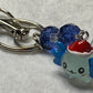 Blue Axolotl W/Santa Hat & Crystal Key Chain