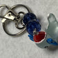 Blue Axolotl W/Santa Hat & Crystal Key Chain