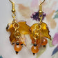 Bring on fall fun! Swaying Golden Acorns, Carnelian Gemstones and And Hand Painted Maple Leaves! Earrings feature Gold Plated Earring hooks, beads, and Acorns.