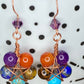 Artisan made Chakra Gemstone dangle Earrings with Copper, Crystal, and semiprecious gem stones