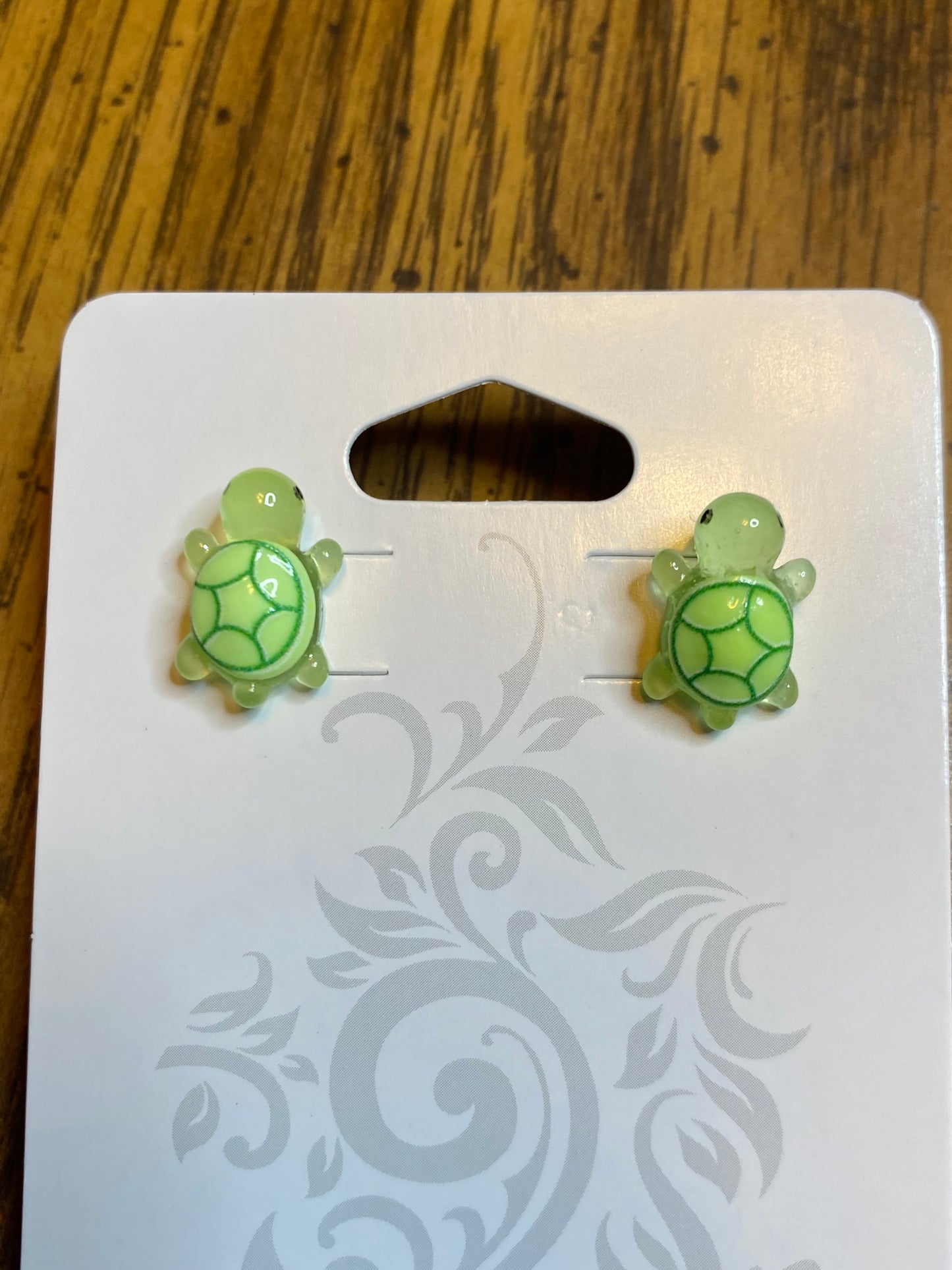 Turtle Earrings Green & Glowing Luminous