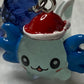 Blue Axolotl W/Santa Hat & Crystal Key Chain