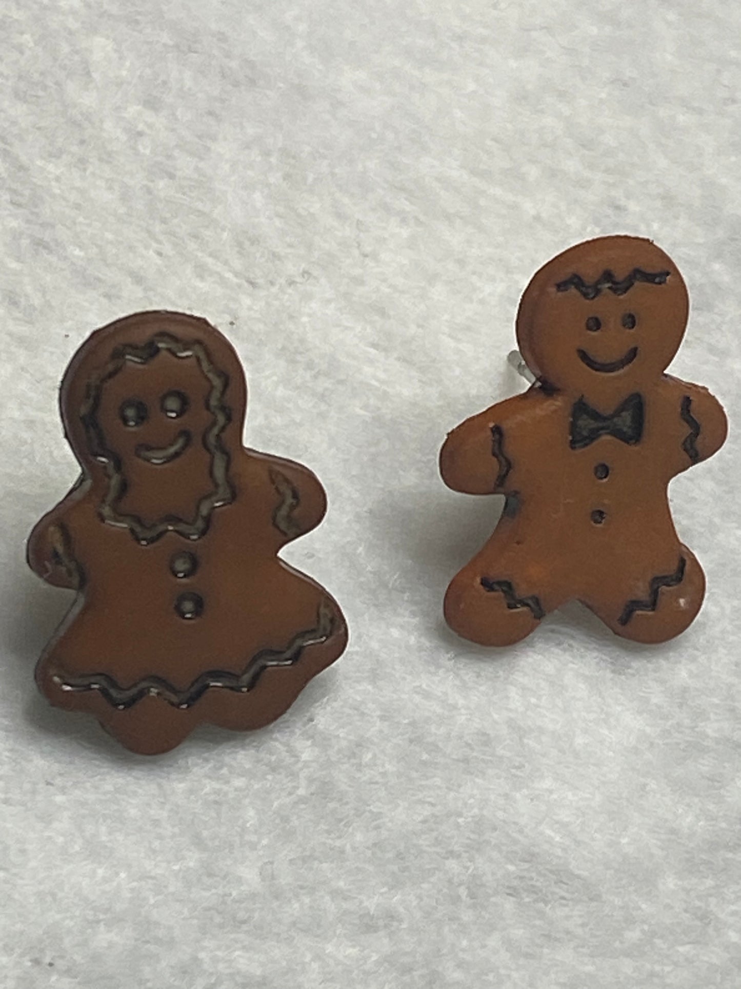 Gingerbreadman Stainless Steel Post Earrings