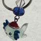 Blue Axolotl W/Santa Hat & Crystal Key Chain