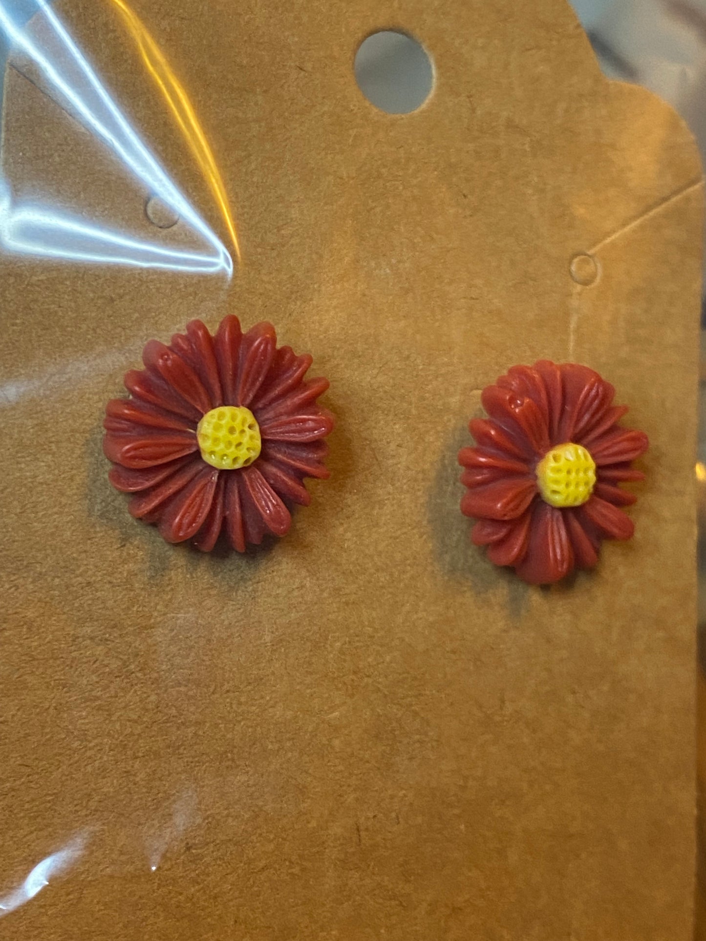 Artisan crafted Crysanthemum Flower Earrings