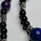 Amethyst, Lapis Lazuli, Black Onyx Necklace & Bracelet set with Sterling Silver Clasps. Extension Chain options