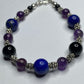 Amethyst, Lapis Lazuli, Black Onyx Necklace & Bracelet set with Sterling Silver Clasps. Extension Chain options