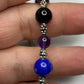 Amethyst, Lapis Lazuli, Black Onyx Necklace & Bracelet set with Sterling Silver Clasps. Extension Chain options