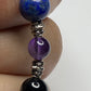 Amethyst, Lapis Lazuli, Black Onyx Necklace & Bracelet set with Sterling Silver Clasps. Extension Chain options