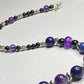 Amethyst, Lapis Lazuli, Black Onyx Necklace & Bracelet set with Sterling Silver Clasps. Extension Chain options