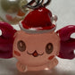 Pink Axolotl w/Santa Hat & Beaded Keychain/Backpack/Purse charm