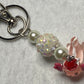 Pink Axolotl w/Santa Hat & Beaded Keychain/Backpack/Purse charm