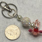 Pink Axolotl w/Santa Hat & Beaded Keychain/Backpack/Purse charm