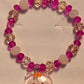 Adorable cat glamorous pink Crystal beaded stretch bracelet! So cute!