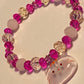 Adorable cat glamorous pink Crystal beaded stretch bracelet! So cute!