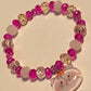 Adorable cat glamorous pink Crystal beaded stretch bracelet! So cute!