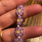 Pretty Pastel Purple Crystal Flower Beaded Bracelet