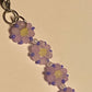 Pretty Pastel Purple Crystal Flower Beaded Bracelet