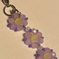 Pretty Pastel Purple Crystal Flower Beaded Bracelet