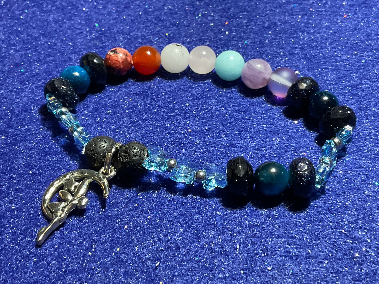 Fairy & Lt Blue Sapphire chakra bracelet