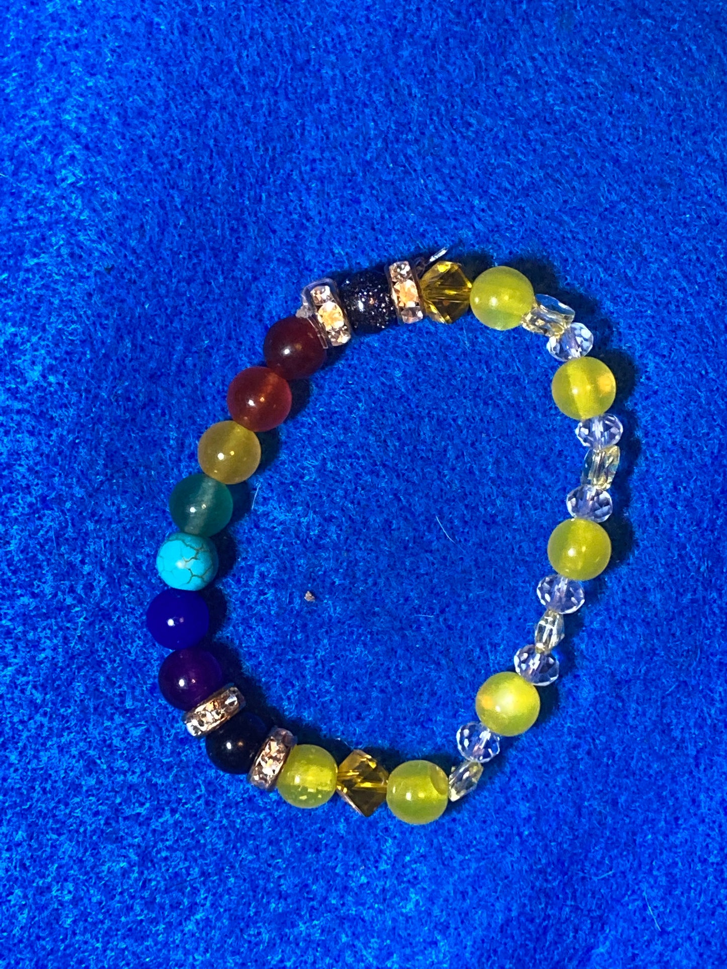 Yellow Crystal butterflies & Chakra stones