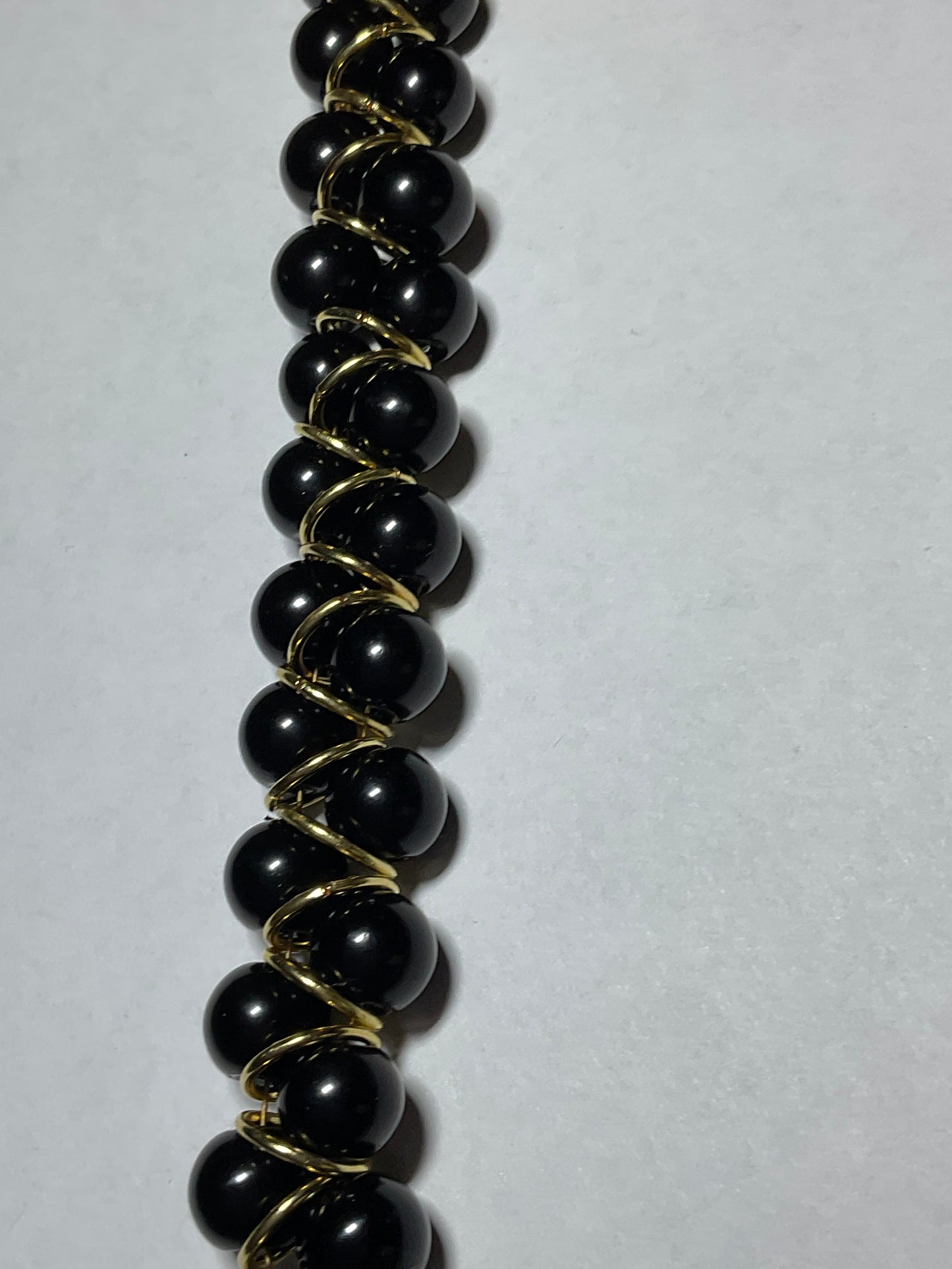 Black Glass Pearl 18 Kt gold plated Goddess Bracelet