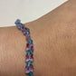 Artisan made Violet Butterfly & Aquamarine crystal Stretch bracelet. Handmade in Michigan!. Made using Swarovski Violet Butterfly Crystals.