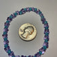 Artisan made Violet Butterfly & Aquamarine crystal Stretch bracelet. Handmade in Michigan!. Made using Swarovski Violet Butterfly Crystals.