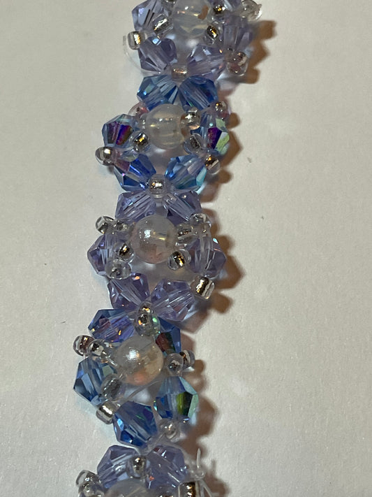 Violet & light Sapphire crystal flower bracelet