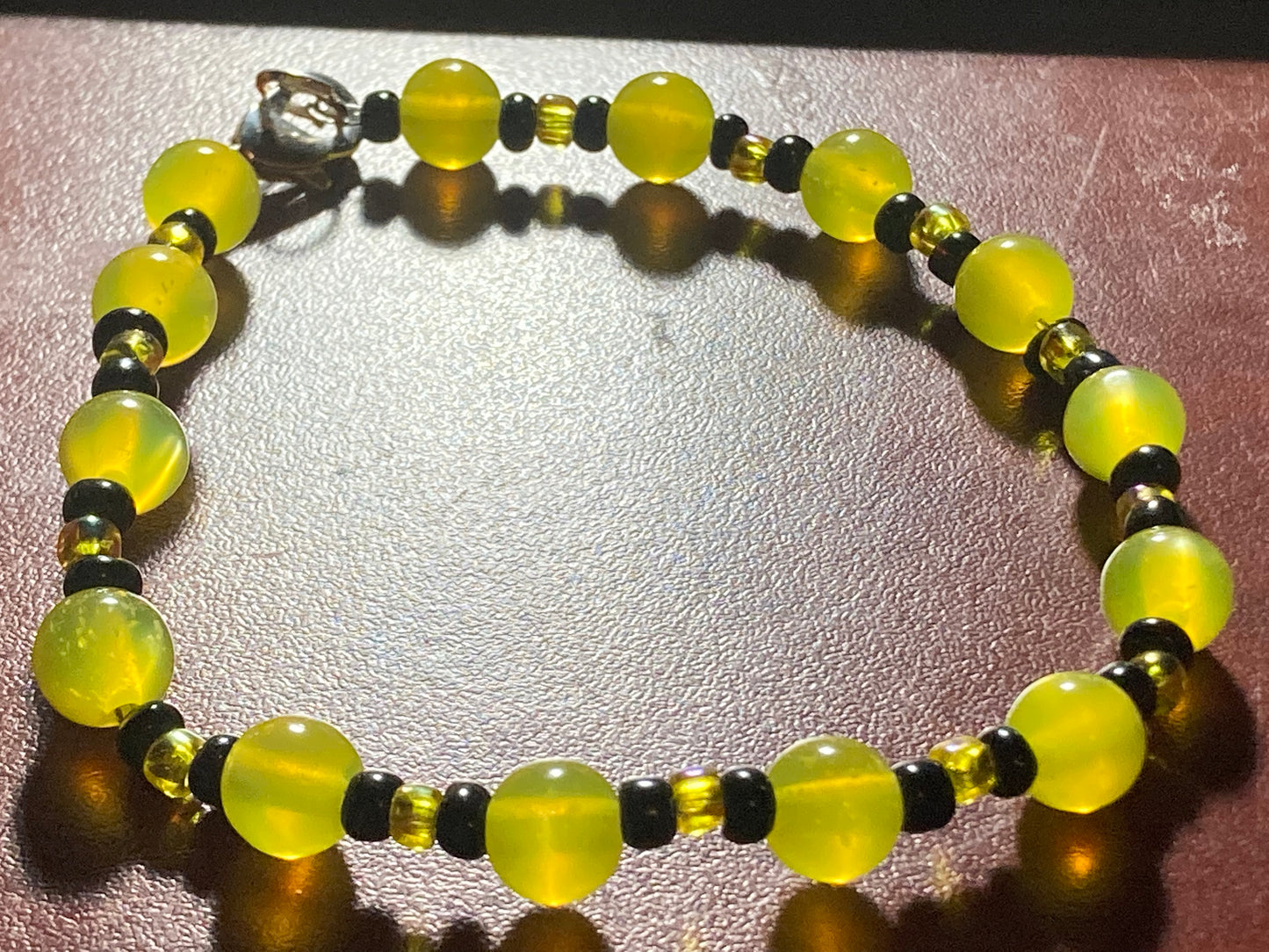 Yellow & Black Beaded Bracelet